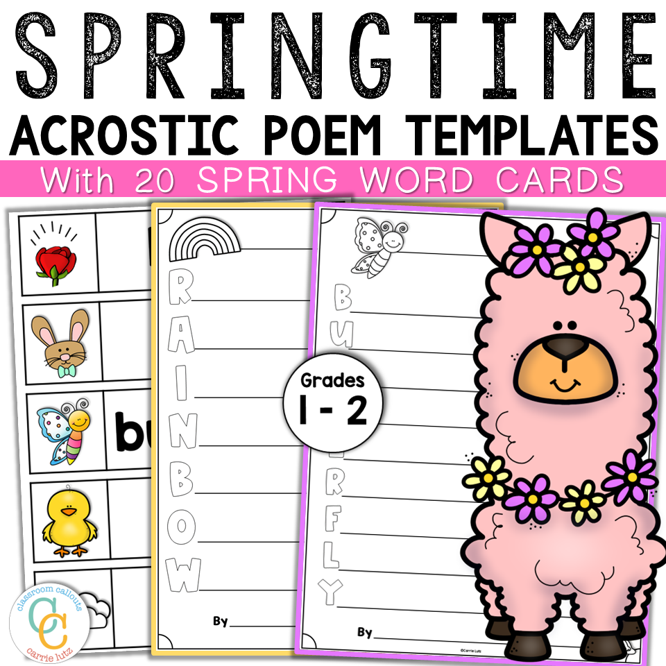 1st Grade Spring Acrostic Poem Templates