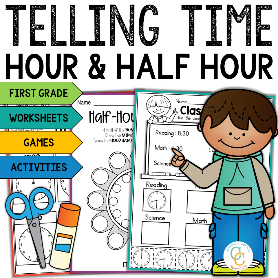 Telling Time 1st Grade | Hour and Half Hour Worksheets