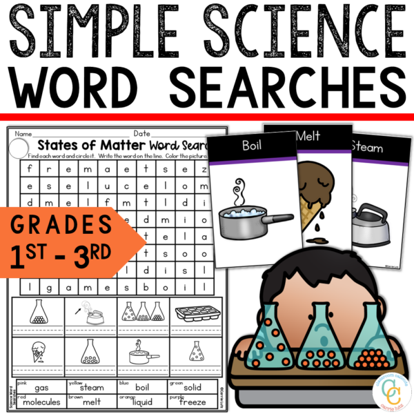 Science Word Searches 1st 2nd 3rd Grade | Simple Science Vocabulary ...