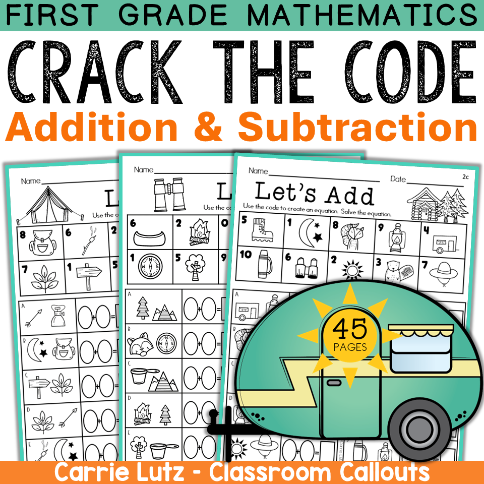 Crack the Code Math 1st Grade | Add Subtract within 20 - Teaching Ideas ...