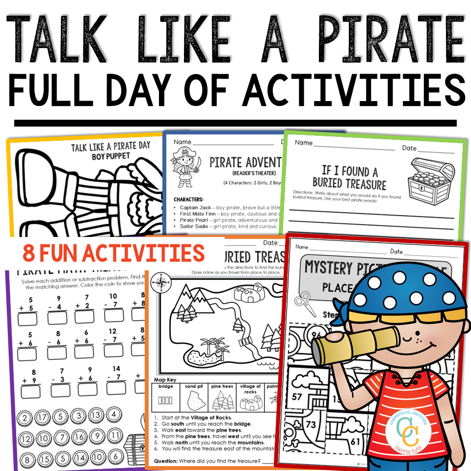 Talk Like a Pirate Day Activities | No Prep Printables - Teaching Ideas ...