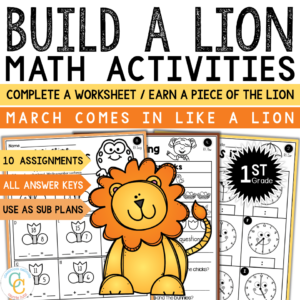 1st Grade Build a Lion Math Activities