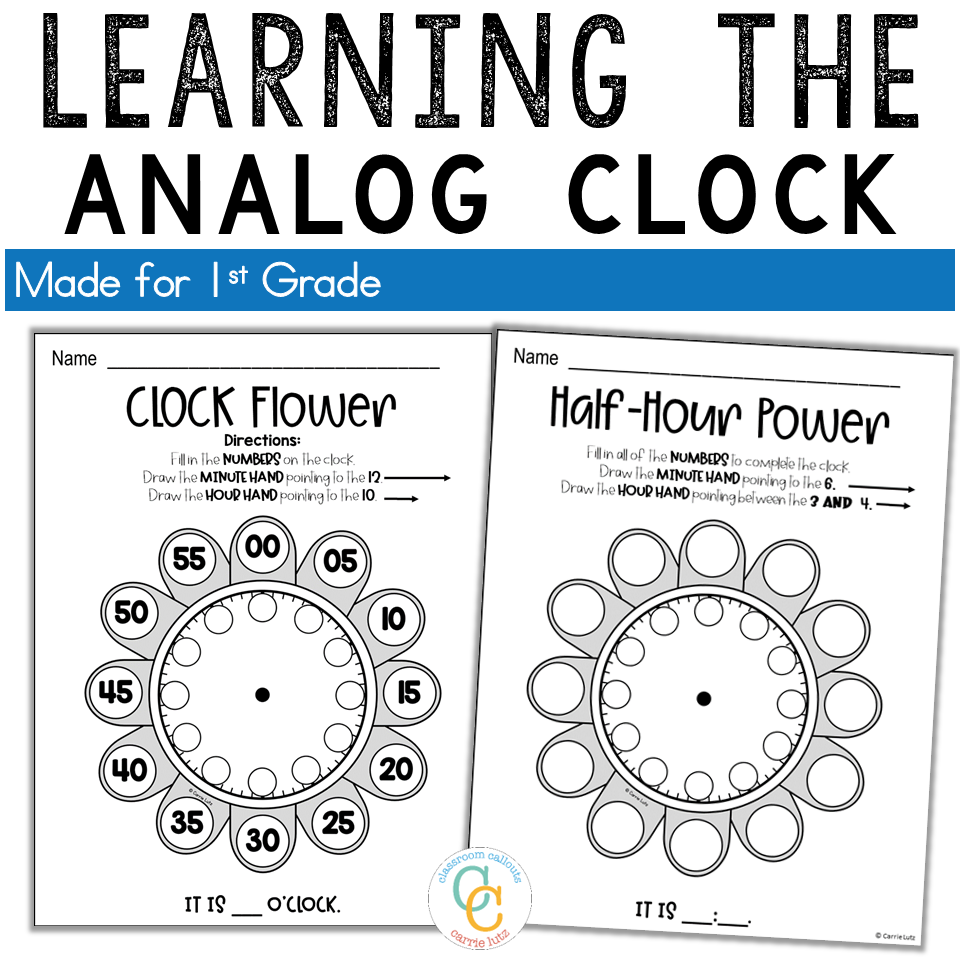 Telling Time 1st Grade | Hour and Half Hour Worksheets - Image 4