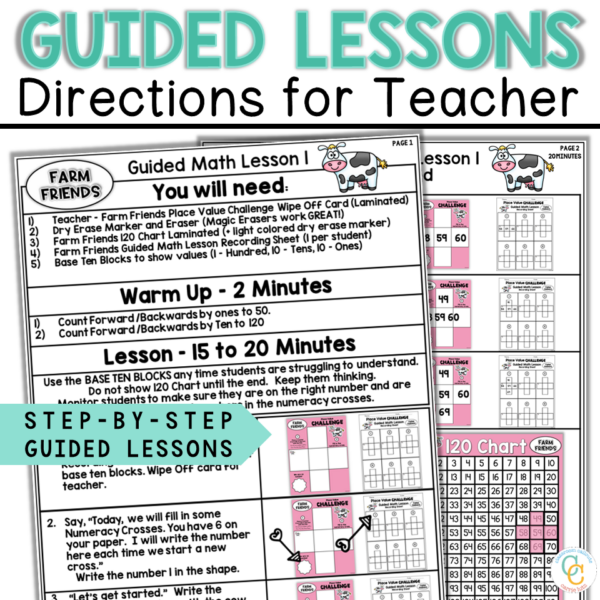 Less Guided Activity 1 More 1 Less 10 More 10 Less Guided Math Lessons K-2 - Teaching Ideas ...