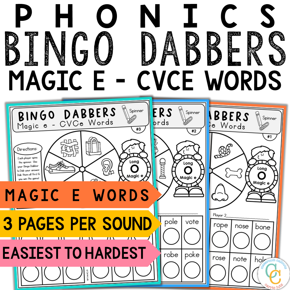 1st Grade Magic E Bingo Dabber Phonics Games - Image 3