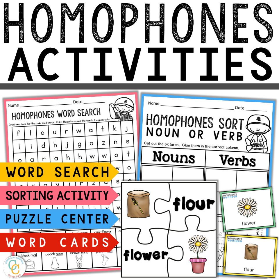 Homophones Worksheets K-2 - Homerun No Prep Activities - Image 4