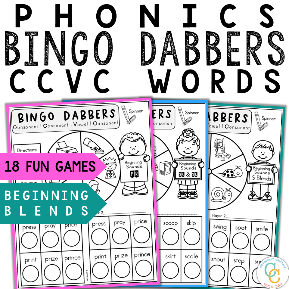 1st Grade CVCC CCVC Bingo Dabber Phonics Games - Image 4