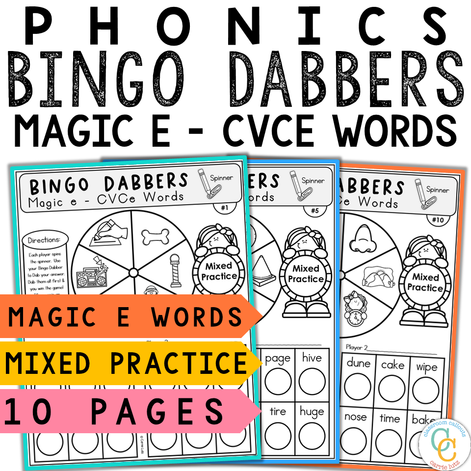 1st Grade Magic E Bingo Dabber Phonics Games - Image 2