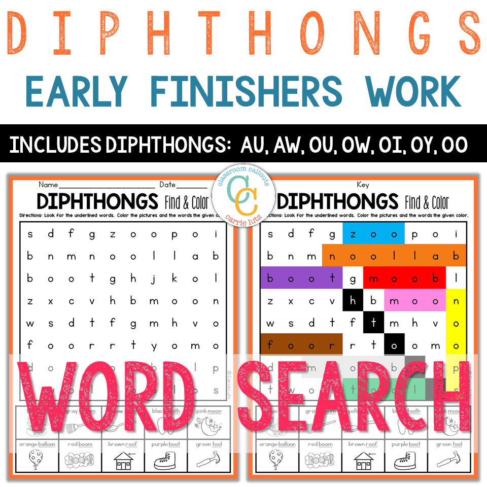 1st Grade Diphthongs Write the Room Phonics Activities - Image 2