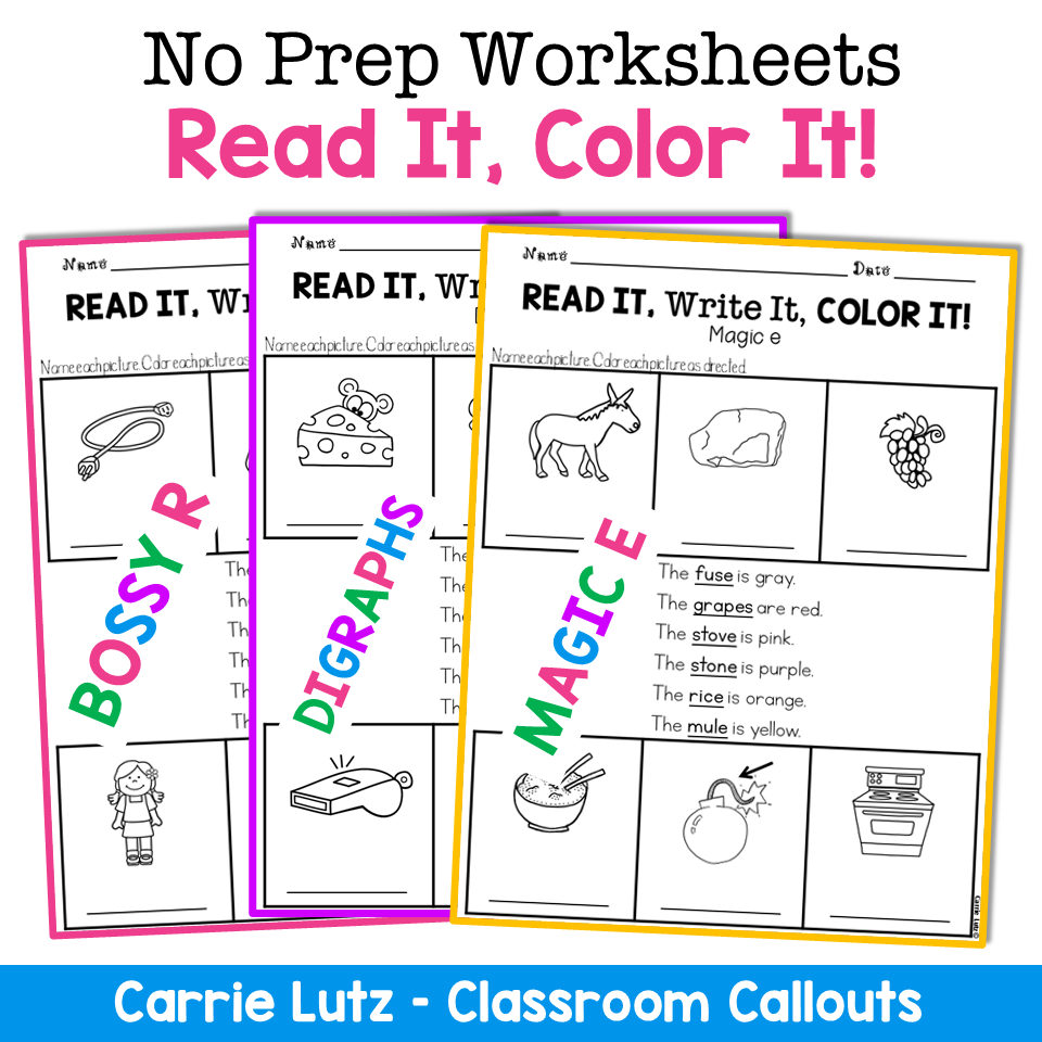 1st Grade Phonics No Prep Worksheets - Image 4