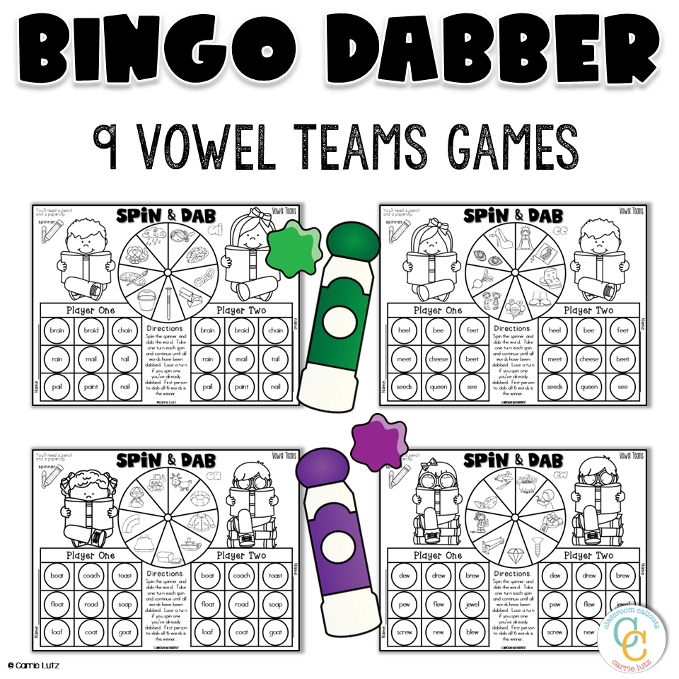 K-2 Diphthongs Vowel Teams Bingo Dabber Games - Image 4