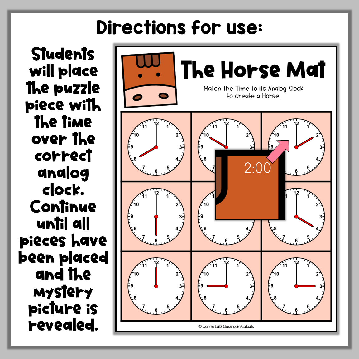 Telling Time Mystery Picture Puzzles 1st Grade - Image 2