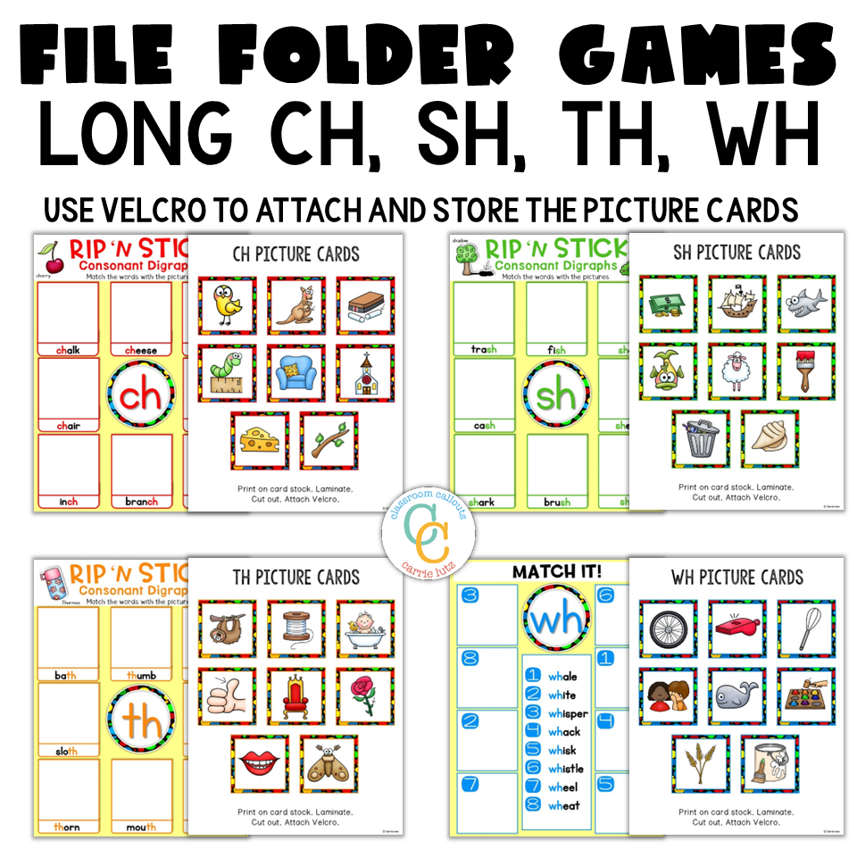 1st Grade Consonant Digraphs File Folder Activities - Image 2