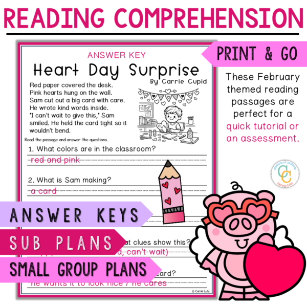 February Reading Comprehension 1st 2nd Grade | Winter Passages ...