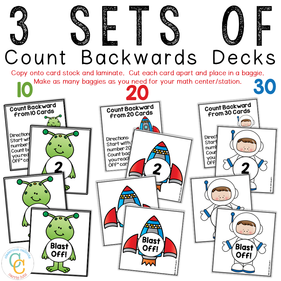 Counting Backwards Worksheets | K-1 Math Centers - Teaching Ideas Made Easy