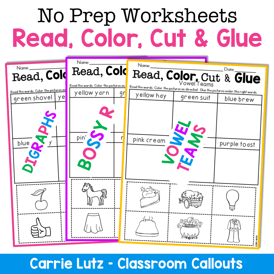 1st Grade Phonics No Prep Worksheets - Image 2