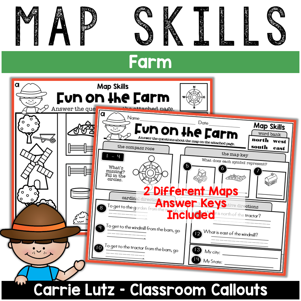 First Grade Map Skills Worksheets No Prep - Teaching Ideas Made Easy