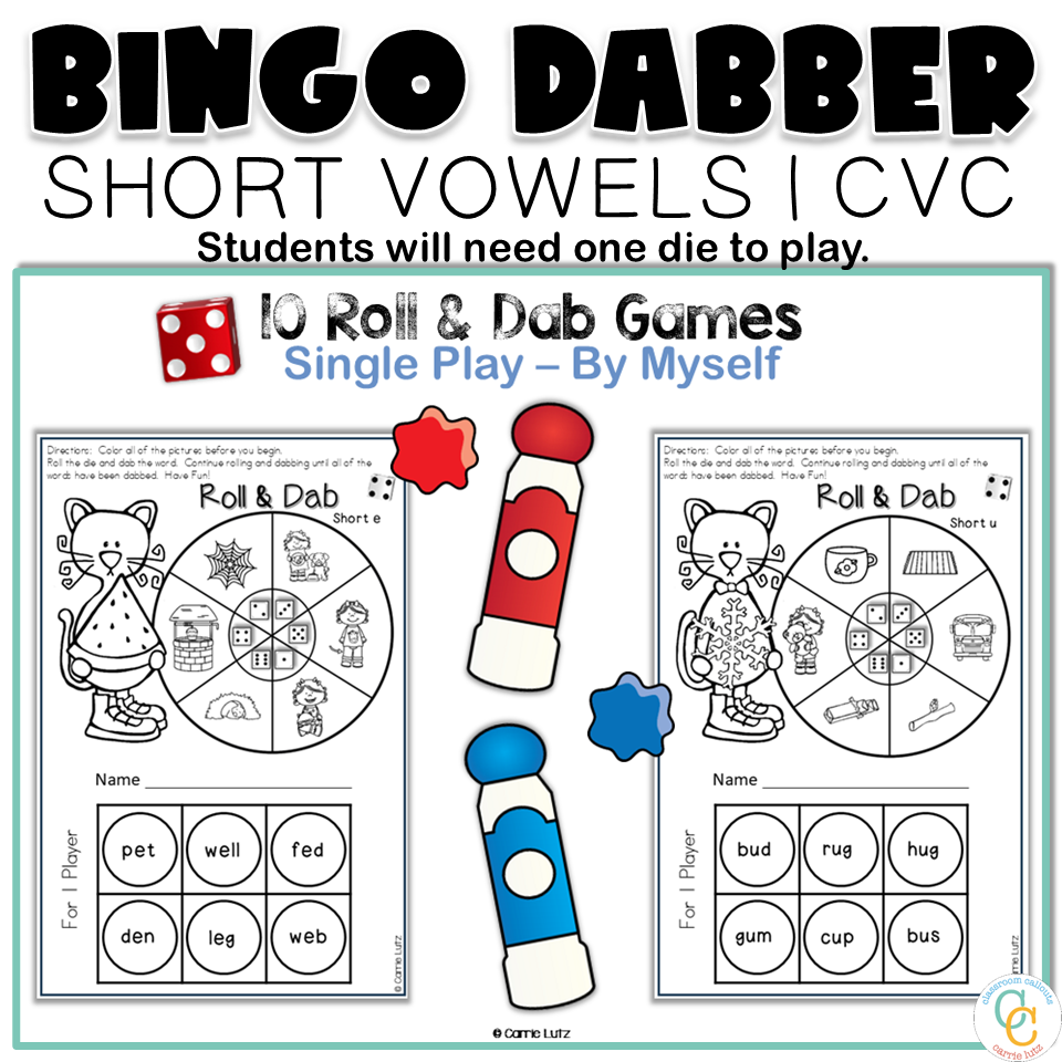 Short Vowels Bingo Dabber Games K-2 - Image 2