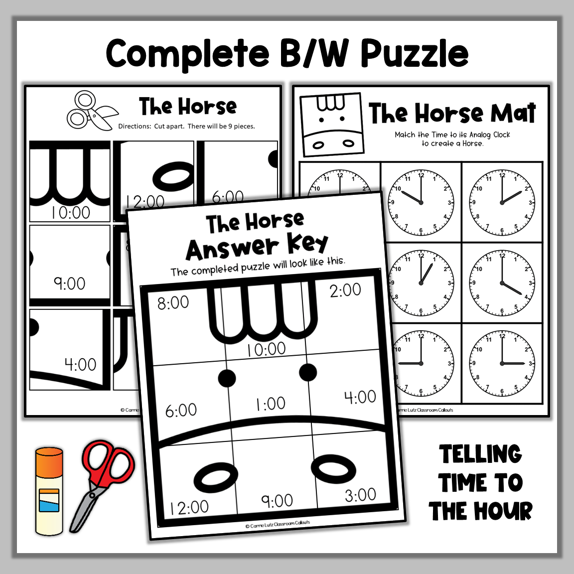 Telling Time Mystery Picture Puzzles 1st Grade - Image 3