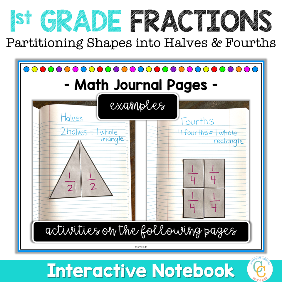 1st Grade Fractions Halves and Fourths No Prep Unit - Image 2