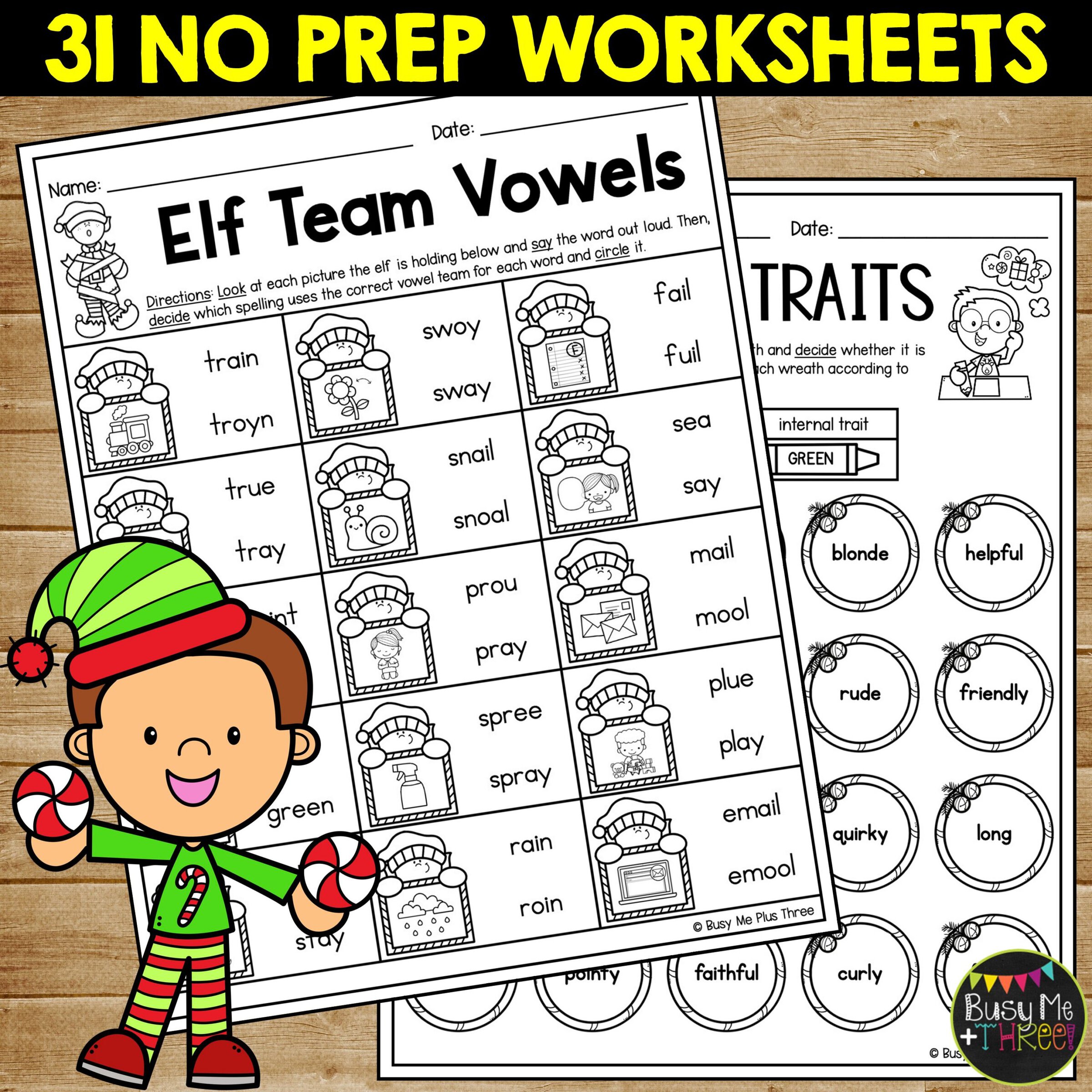 2nd Grade Christmas ELA Review No Prep Worksheets - Teaching Ideas Made ...
