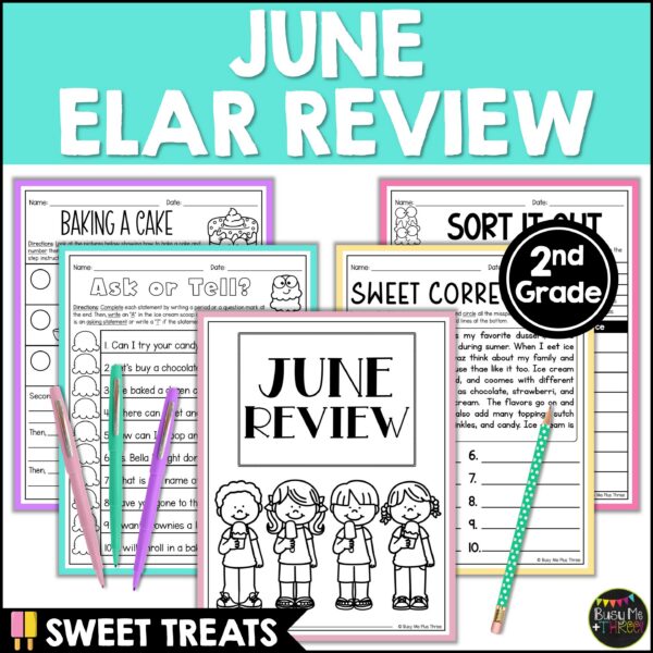 2nd Grade June ELA Review No Prep Sweet Treats Activities - Teaching ...