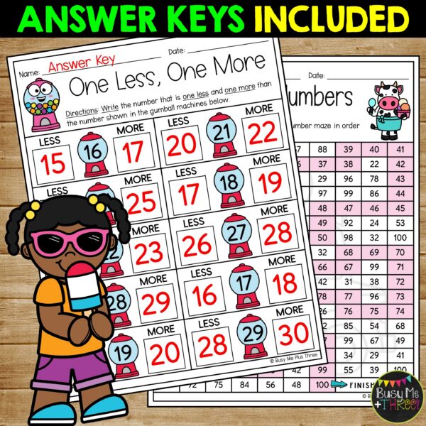 Kindergarten June Sweet Treats Math No Prep Worksheets - Teaching Ideas ...
