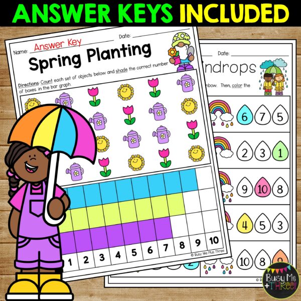Kindergarten Spring Math No Prep April Worksheets - Teaching Ideas Made ...
