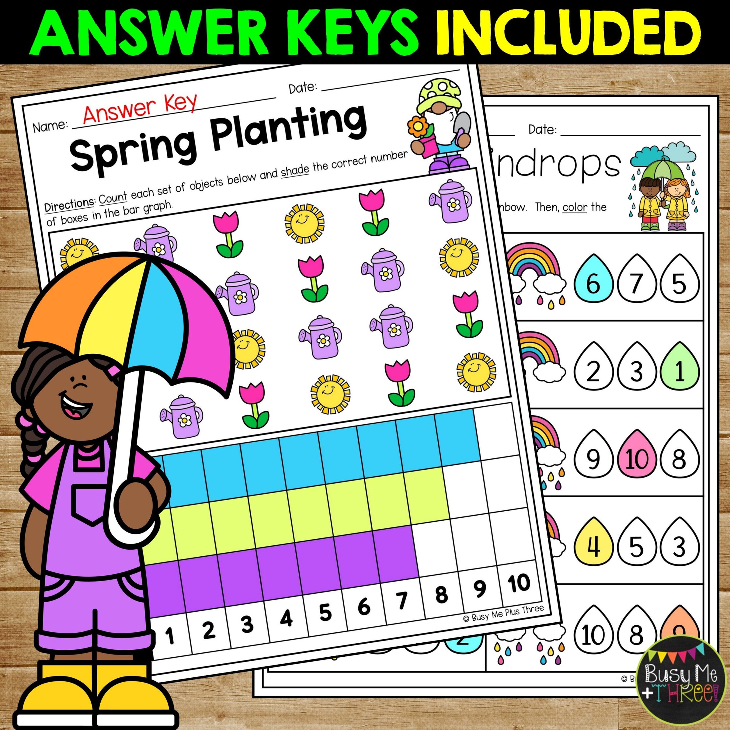 Kindergarten Spring Math No Prep April Worksheets - Teaching Ideas Made ...