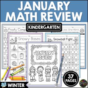 Kindergarten Winter Math No Prep Worksheets January February Review