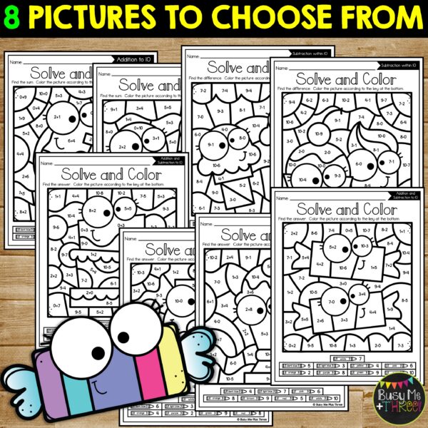 Sweet Treats Color by Code Math K-2 Worksheets - Teaching Ideas Made Easy
