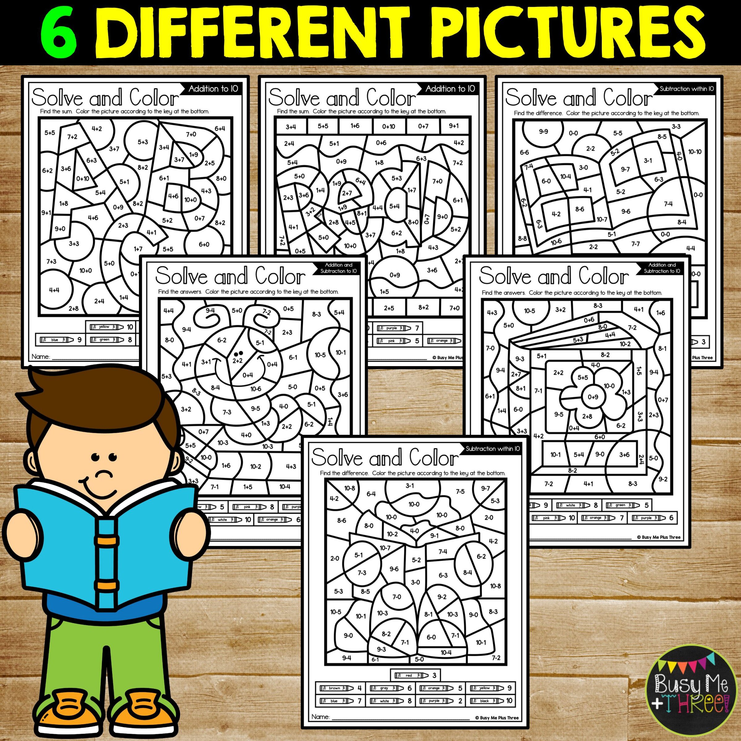 Back to School Reading Color by Code Add Subtract - Image 2