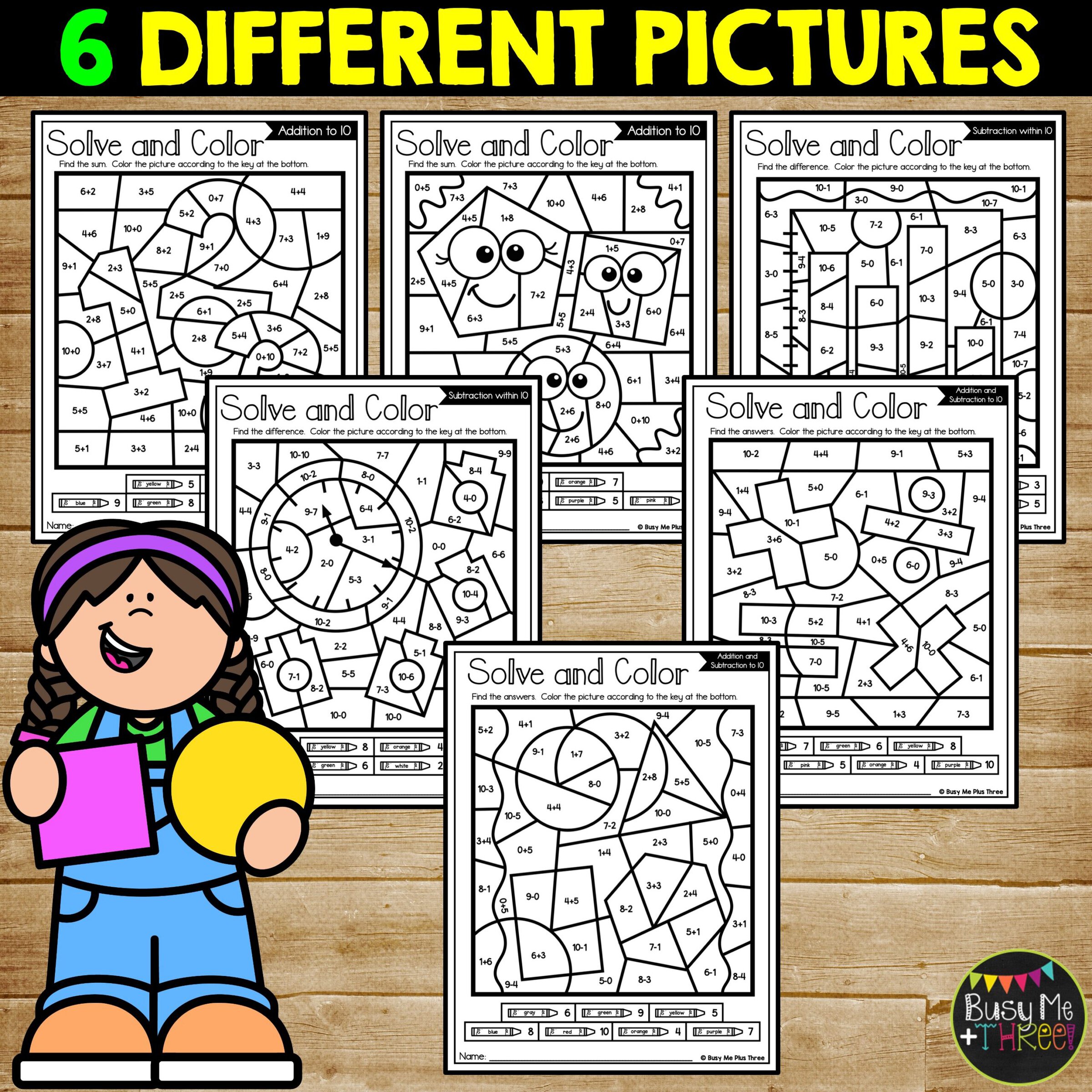 Back to School Math Color by Code Addition Subtraction - Image 2