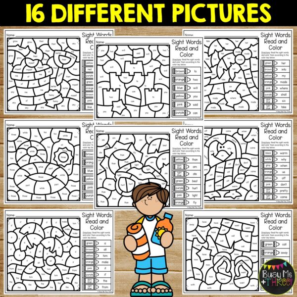 Summer Color by Code Sight Words No Prep Activities - Teaching Ideas ...