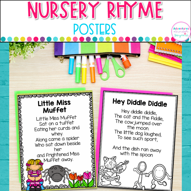nursery rhyme posters kindergarten reading fluency