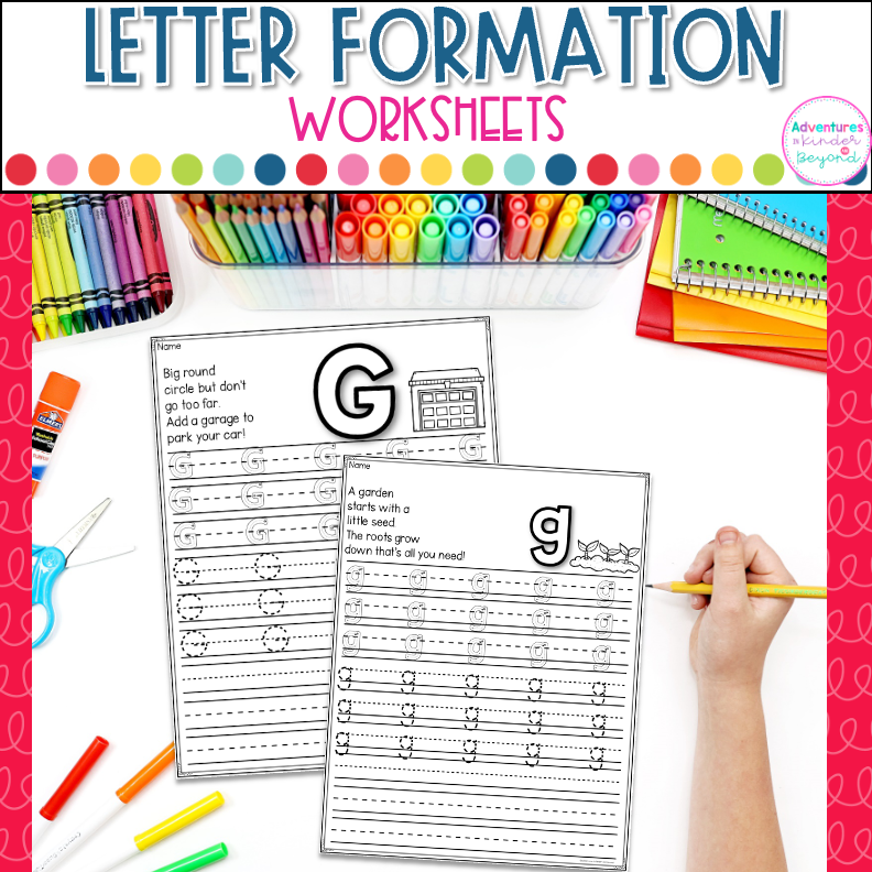 letter formation practice sheets kindergarten tracing