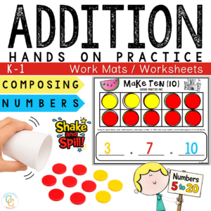 1st Grade Compose Numbers to 20 Math Mats & Shake and Spill
