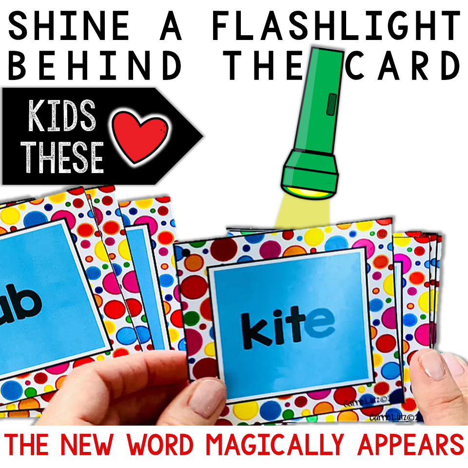 1st Grade CVC to CVCE Magic e Flashlight Words Cards - Image 3