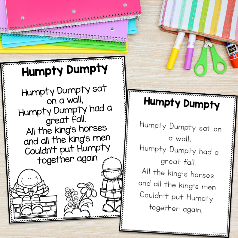Nursery Rhyme Posters | Reading Fluency & Writing Practice Kindergarten - Image 3