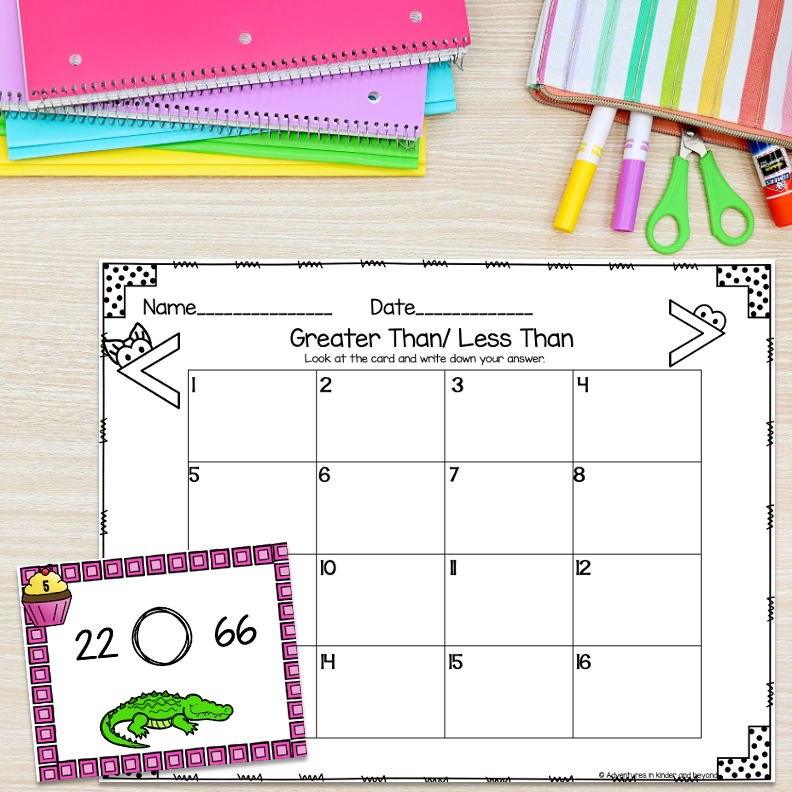 Greater Than Less Than Task Cards | Alligator Math Center - Image 4