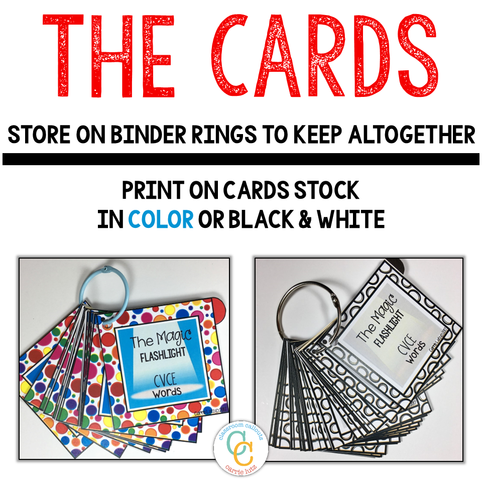 1st Grade CVC to CVCE Magic e Flashlight Words Cards - Image 2