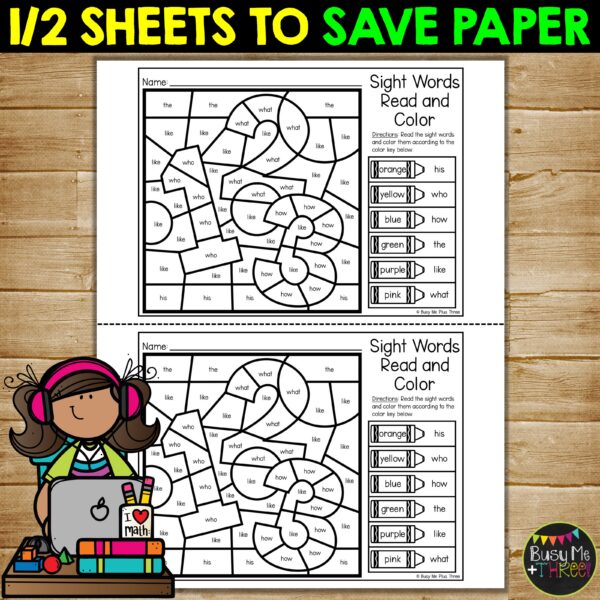 Sight Words Color by Code Math Activities K-2 - Teaching Ideas Made Easy