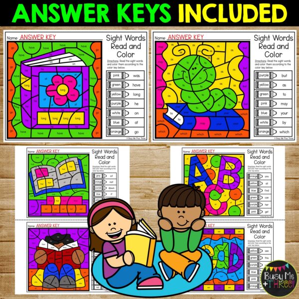 Sight Words Color by Code Reading Activities K-2 - Teaching Ideas Made Easy