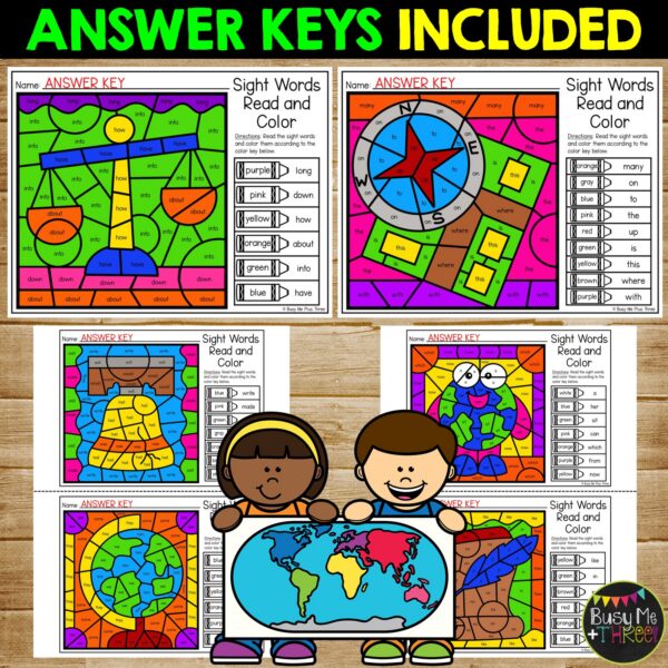 Social Studies Color by Code Sight Words K–2 - Teaching Ideas Made Easy