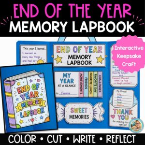 End of the Year Memory Book Lapbook | Reflection Craft Activity | Keepsake