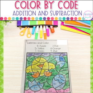 Spring Color By Code Math | Addition & Subtraction
