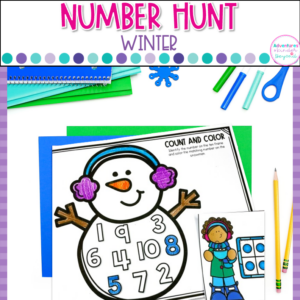 Number Hunt Activity | Winter Number Recognition for Kindergarten