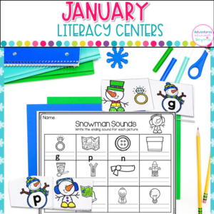 January Kindergarten Literacy Centers | Winter Reading Activities