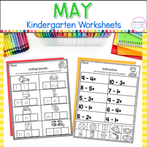 May Kindergarten Worksheets | Spring Morning Work Printables