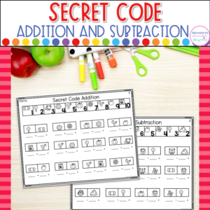 Farm addition and subtraction worksheets with secret code math activities for students practicing number sense, fluency, and problem-solving skills.